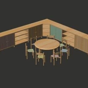 Меблі для дитячого садка Стіл Стілець 3d модель