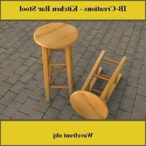 Træ køkken barstol møbel 3d model
