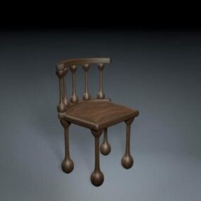 Modelo 3D de cadeira de cozinha estilo antigo