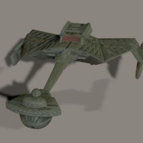 Croiseur de combat du vaisseau spatial futuriste Klingon modèle 3D