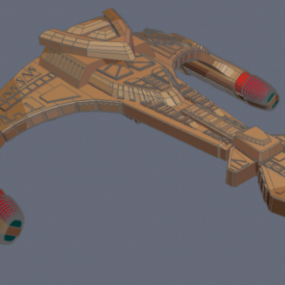 Klingonisches futuristisches Raumschiff 3D-Modell