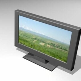 Alter LCD-Fernseher mit dicker Blende, 3D-Modell
