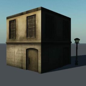 Lowpoly 3D-model van het oude huis