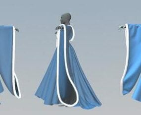 Mankenli Bayan Elbise Modası 3D model