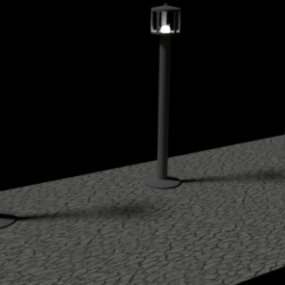 Lamp Post On Street Pavement 3d model