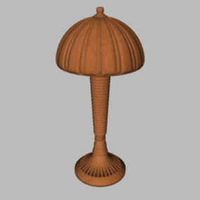 Klassisk bordslampa trämaterial 3d-modell