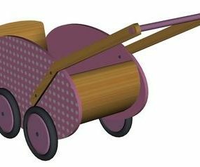 Pequeño vehículo de madera, juguete para niños, modelo 3d