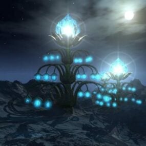 Scifi Lantern Tree 3d-modell