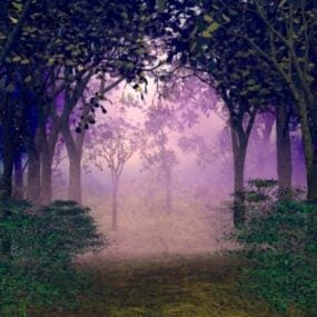Lavender Forest Landscape 3d model