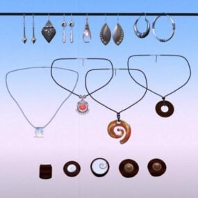 Various Necklet Jewelry Set 3d model