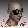 Eyepatch On Girl Head 3d model