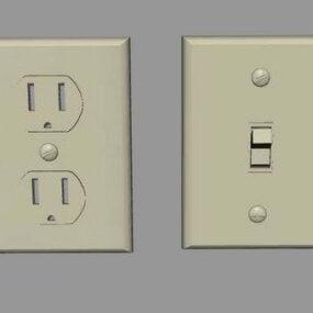 Light Switch With Outlet Equipment 3d model
