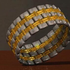 Srebrna złota bransoletka Model 3D