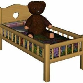 Lit de berceau pour jouet ours en peluche modèle 3D