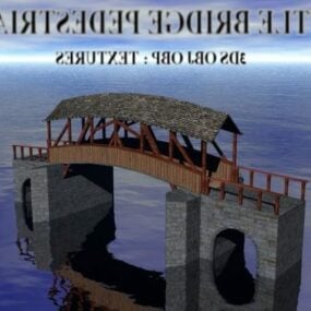 Lille bro med stein fotgjenger 3d-modell