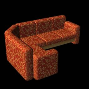 Modello 3d del divano ad angolo del soggiorno