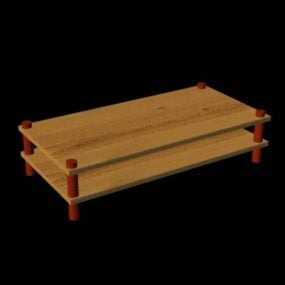 Table de salon de forme rectangulaire modèle 3D