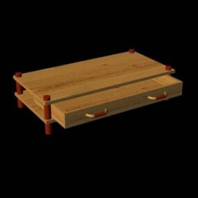 Black Wood Dresser 3d model