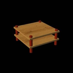 Drawing Table With Chair And Lamp 3d model