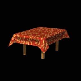 Livingroom Table With Cloth Covered 3d model