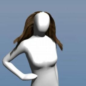 Girl Character With Neck Corset 3d model