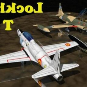 ビンテージ戦闘機ロッキード T33 3D モデル