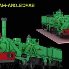 Locomotive Train Barcelone Véhicule modèle 3D
