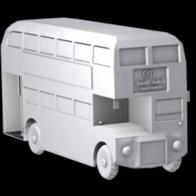 Modello 3d del veicolo vintage del bus di Londra