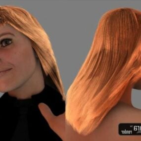 Girl Dynamic Hair 3d model