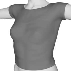 Modello 3d di moda ragazza maglietta grigia
