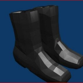 نموذج حذاء قتالي أسود ثلاثي الأبعاد