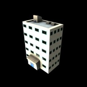Lowpoly Lejlighedsbygning hus 3d-model