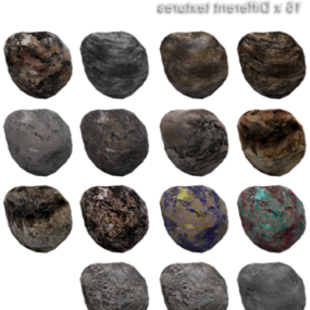 Modello 3d del set di rocce di asteroidi