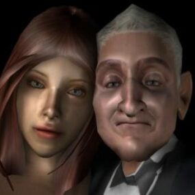 Pár charakter muž a žena 3d model