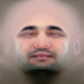 男の頭の肖像画のリアルな肌の3Dモデル