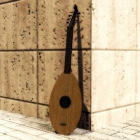 3D model hudebního nástroje loutna