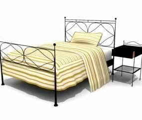 Luxuriöses Bett-Eisenrahmen-3D-Modell