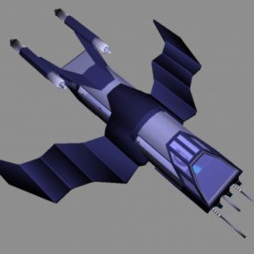 Futuristic Aircraft Two Wings With Weapon 3d model