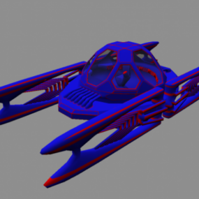 Modelo 3d de juguete de nave espacial futurista