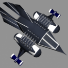 Futuristisk Airplane Black Jet