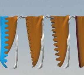 3д модель динамического текстильного флага