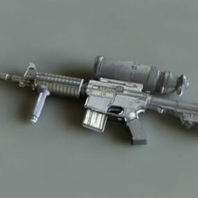 M4a1 Rifle Gun With Scope 3d model