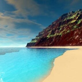 해변 지형 풍경 3d 모델