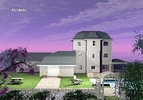 Large Mansion With Garden 3d model