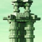 Edificio de la torre futurista de Lego