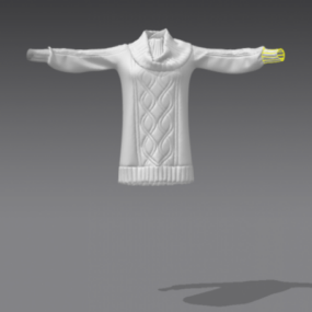 カウルネックシャツの衣類3Dモデル
