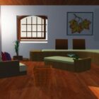 Современная комната с мебелью