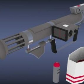 Arma lanzacohetes futurista modelo 3d