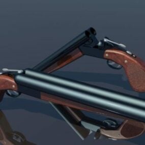 Model 3d Pistol Tembakan Pompa Antik