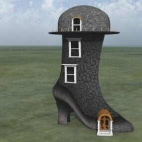 Model 3D w kształcie buta do budowy domu